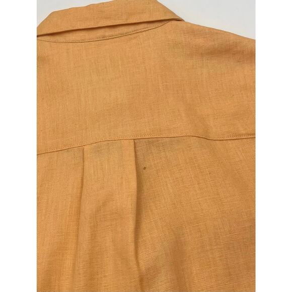 Focus Lifestyle Womens VTG Yellow Linen Button Up Heavyweight Shirt Sz 10 - Picture 5 of 11